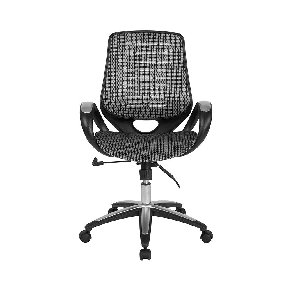 Newton Mid-Back Ergonomic Office Chair with Contemporary Mesh Design in Gray