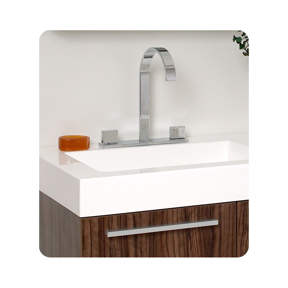 Opulento 54" Walnut Modern Double Sink Bathroom Vanity w/ Medicine Cabinet