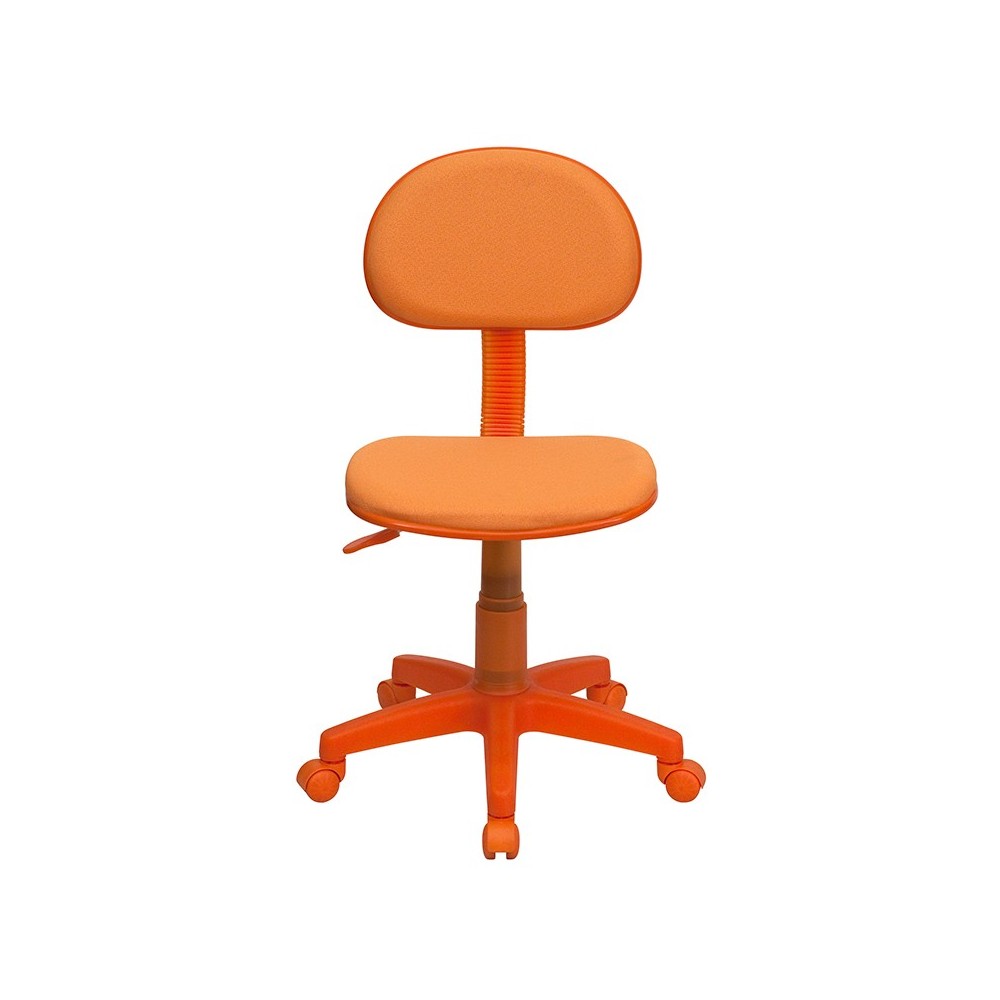 Orange Fabric Swivel Task Office Chair