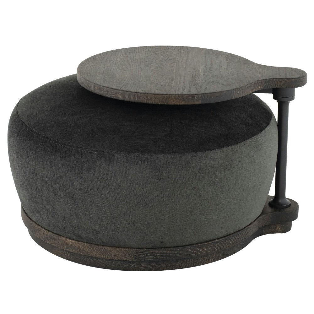 Orbit Pewter Fabric Ottoman Chair