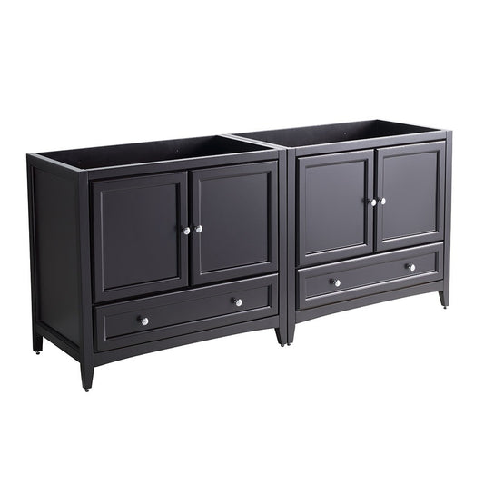 Oxford 71" Espresso Traditional Double Sink Bathroom Cabinets, FCB20-3636ES