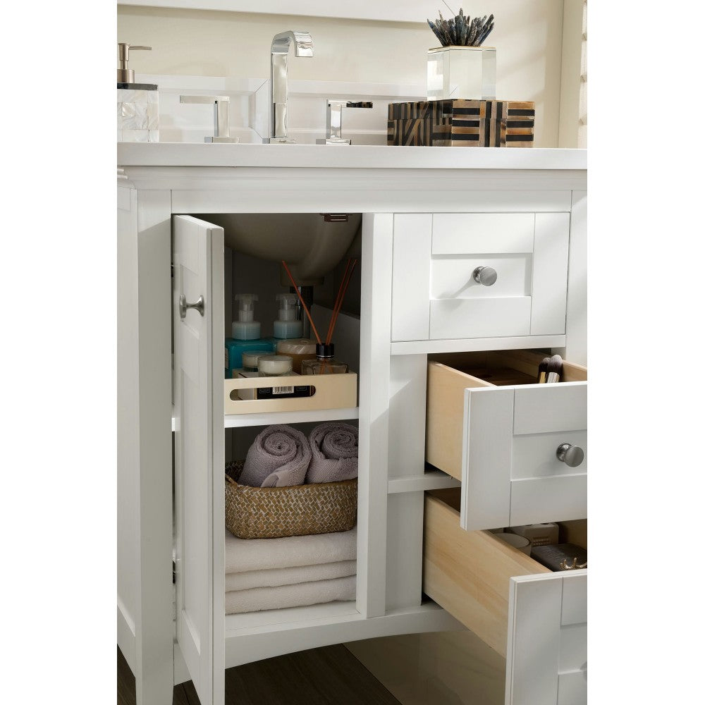 Palisades 30" Single Vanity, Bright White, w/ 3 CM Classic White Quartz Top