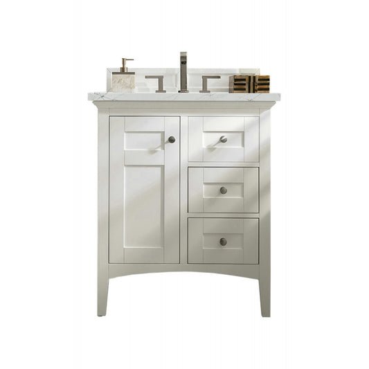 Palisades 30" Single Vanity, Bright White, w/ 3 CM Ethereal Noctis Quartz Top