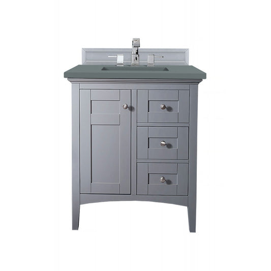Palisades 30" Single Vanity, Silver Gray, w/ 3 CM Cala Blue Quartz Top