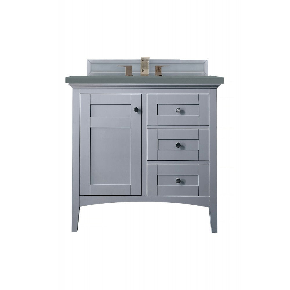 Palisades 36" Single Vanity, Silver Gray, w/ 3 CM Cala Blue Quartz Top