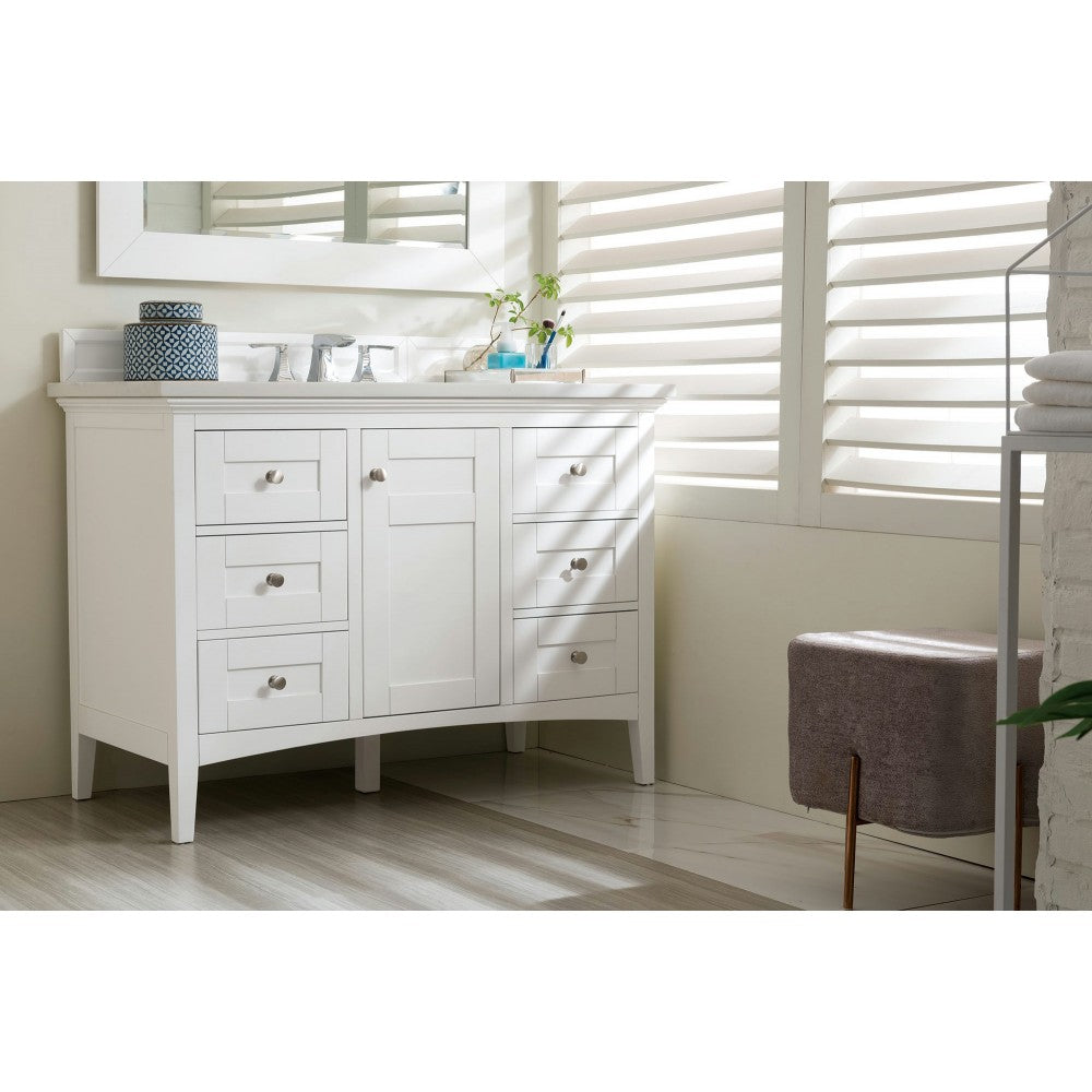 Palisades 48" Single Vanity, Bright  White w/ 3 CM Arctic Fall Solid Surface Top