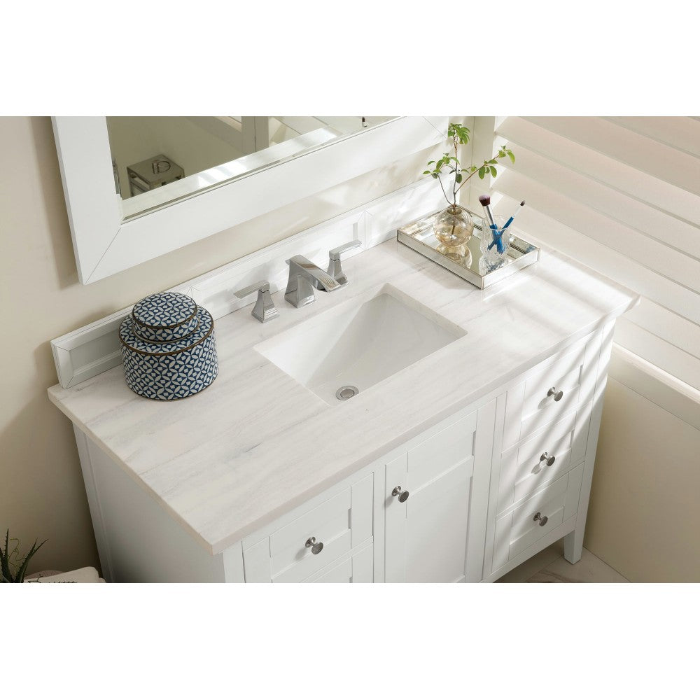 Palisades 48" Single Vanity, Bright  White w/ 3 CM Arctic Fall Solid Surface Top