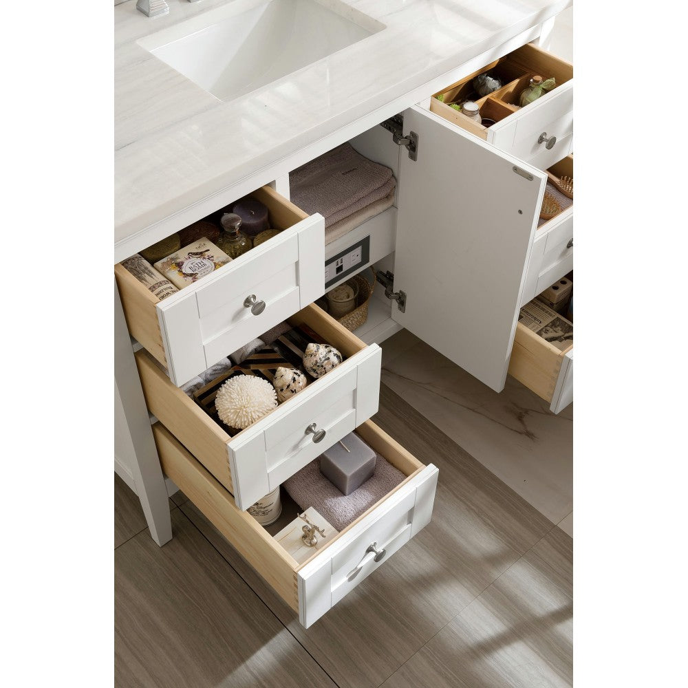 Palisades 48" Single Vanity, Bright  White w/ 3 CM Arctic Fall Solid Surface Top
