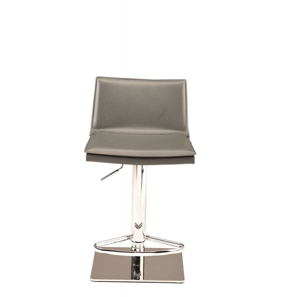 Palma Dark Gray Leather Adjustable Stool