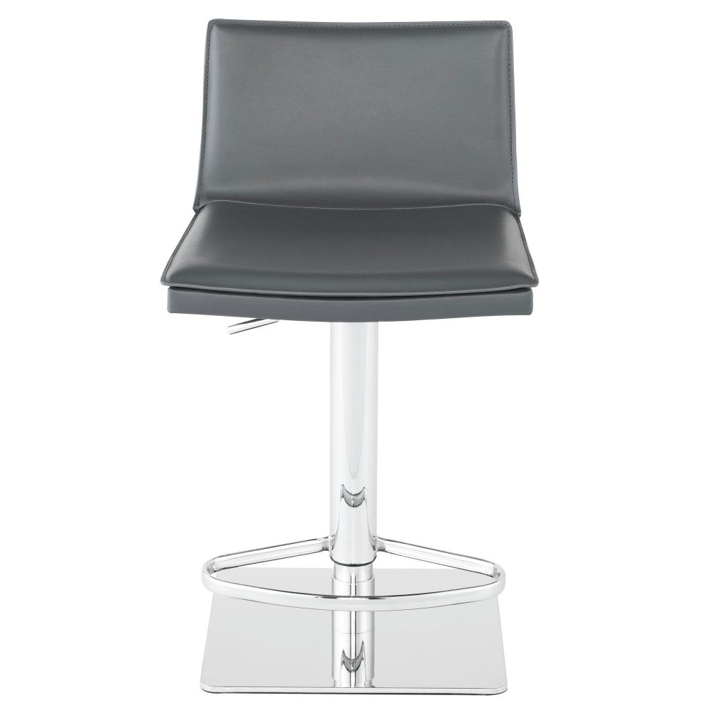 Palma Dark Gray Leather Adjustable Stool