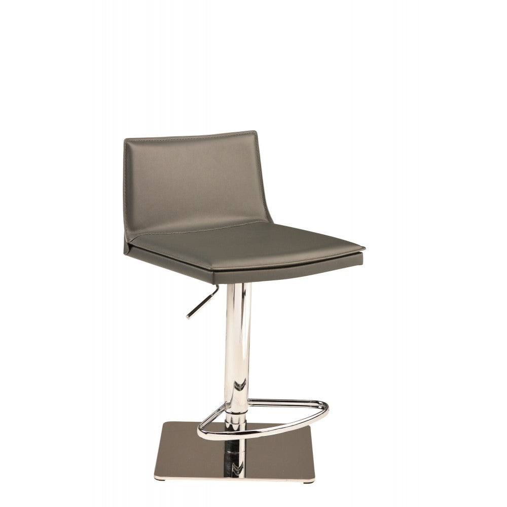 Palma Dark Gray Leather Adjustable Stool