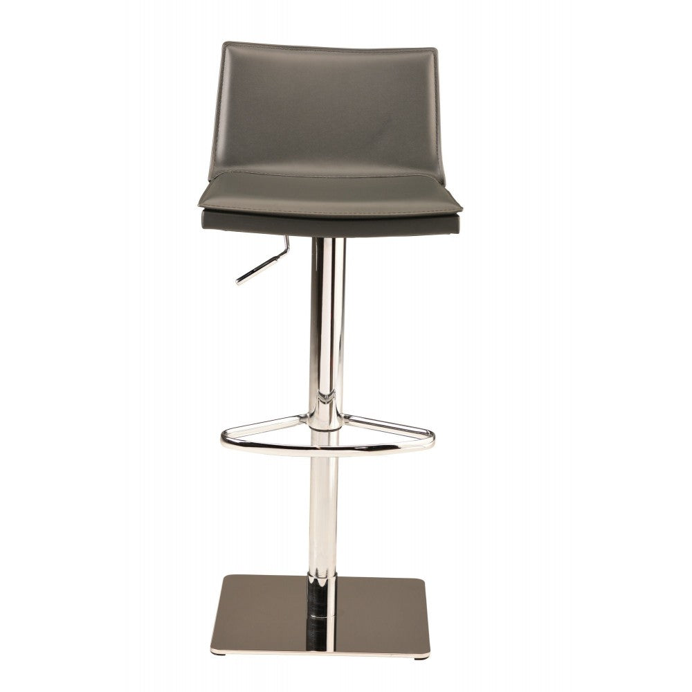 Palma Dark Gray Leather Adjustable Stool