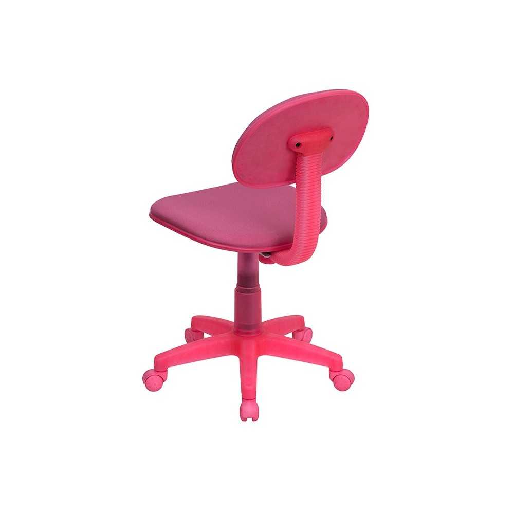 Pink Fabric Swivel Task Office Chair