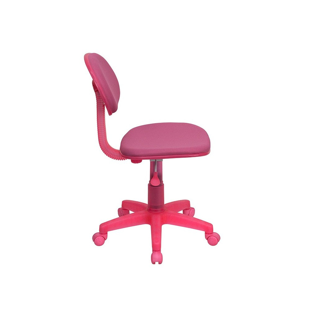 Pink Fabric Swivel Task Office Chair