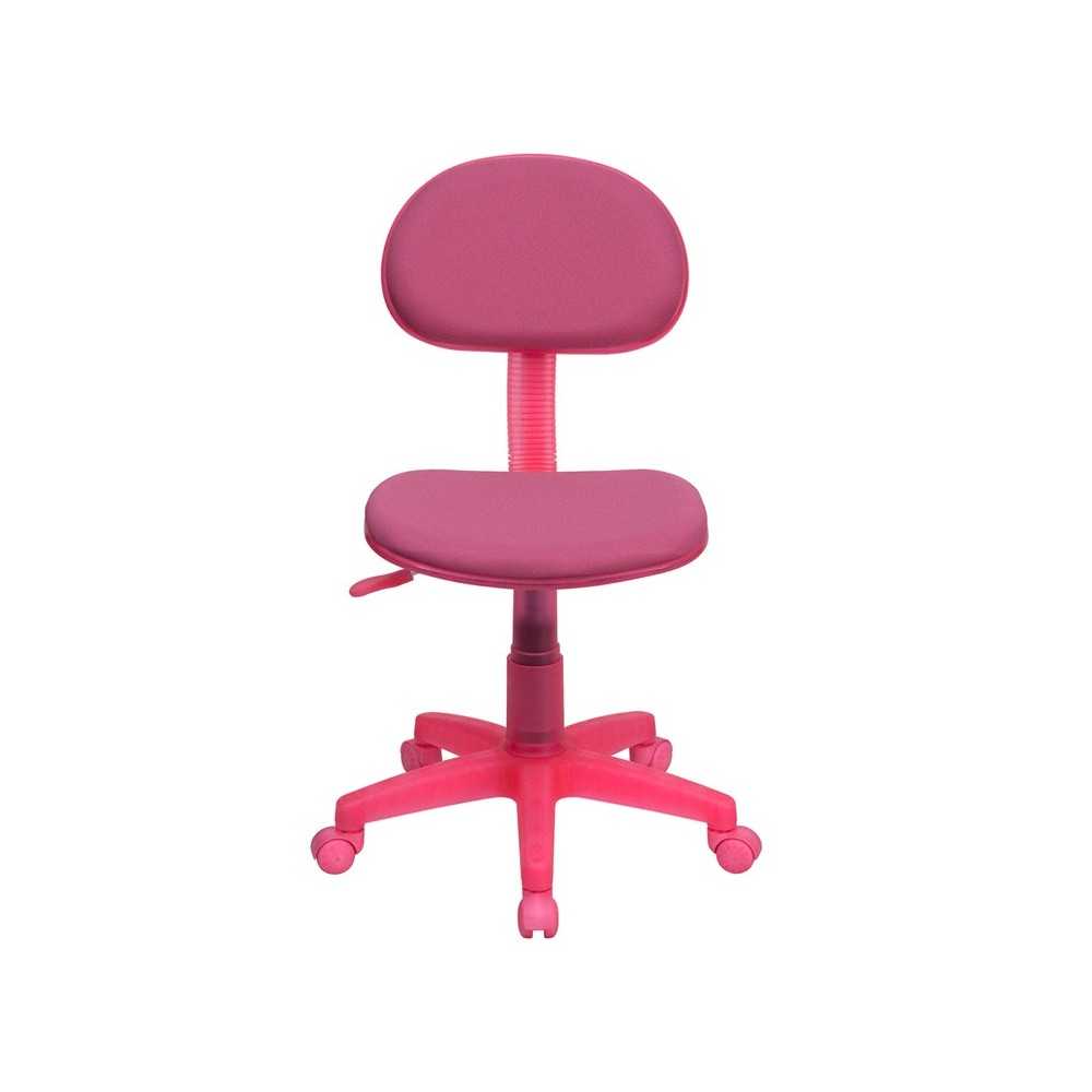 Pink Fabric Swivel Task Office Chair