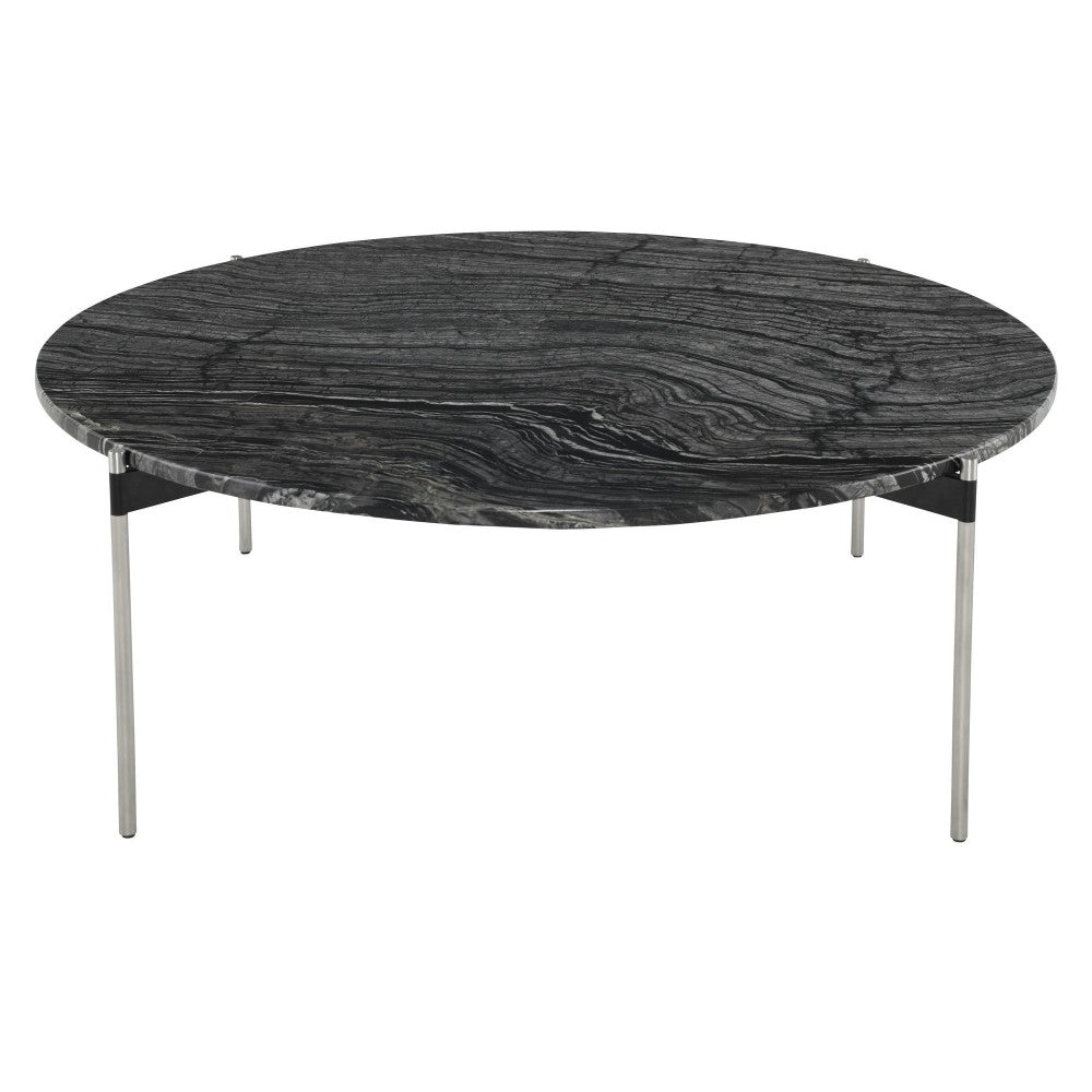 Pixie Black Wood Vein Stone Coffee Table, HGNA497