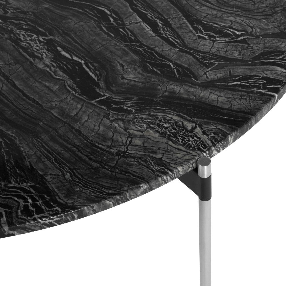 Pixie Black Wood Vein Stone Coffee Table, HGNA497