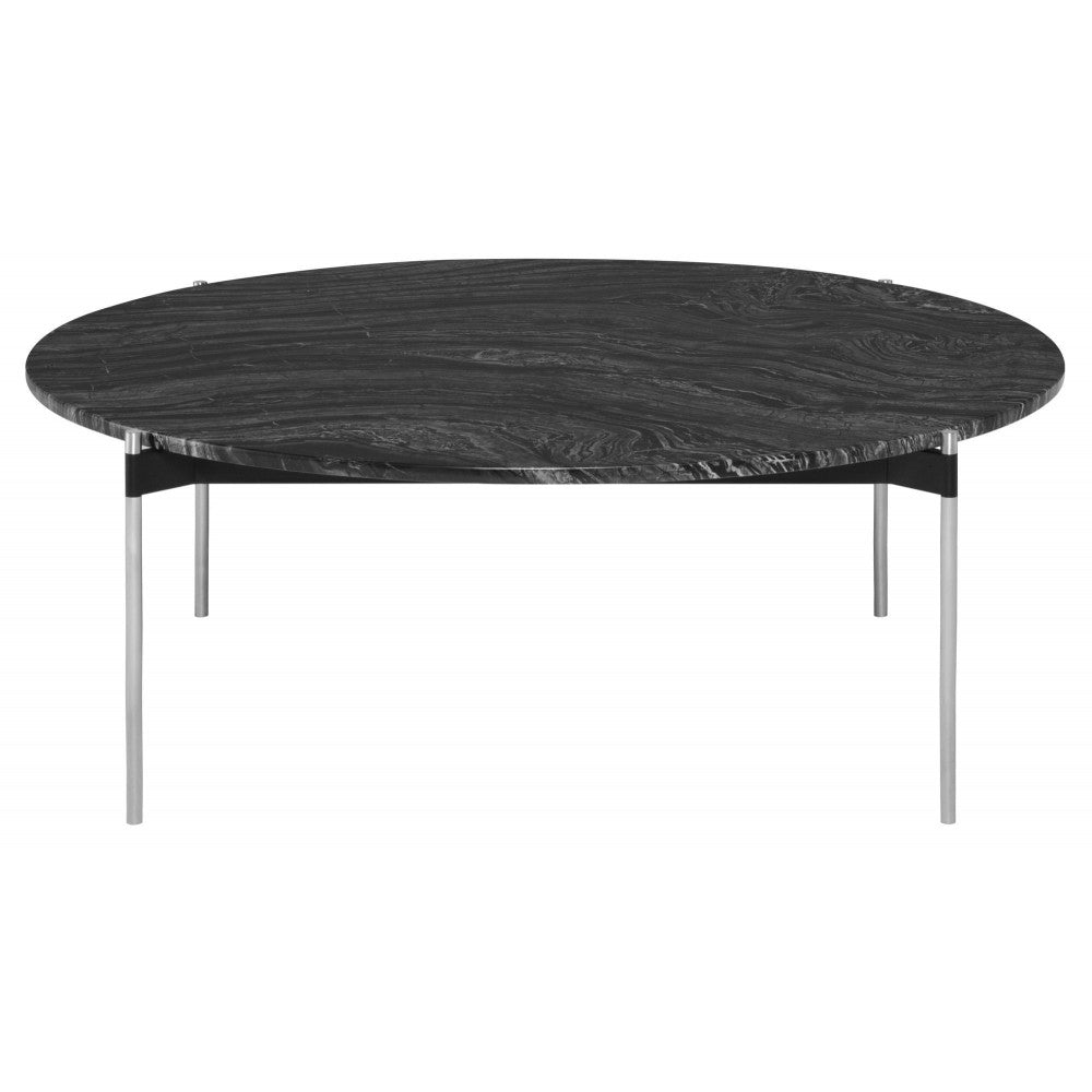 Pixie Black Wood Vein Stone Coffee Table, HGNA497