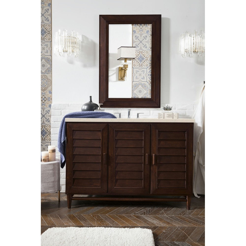 Portland 48" Single Vanity Burnished Mahogany w/ 3 CM Eternal Marfil Quartz Top