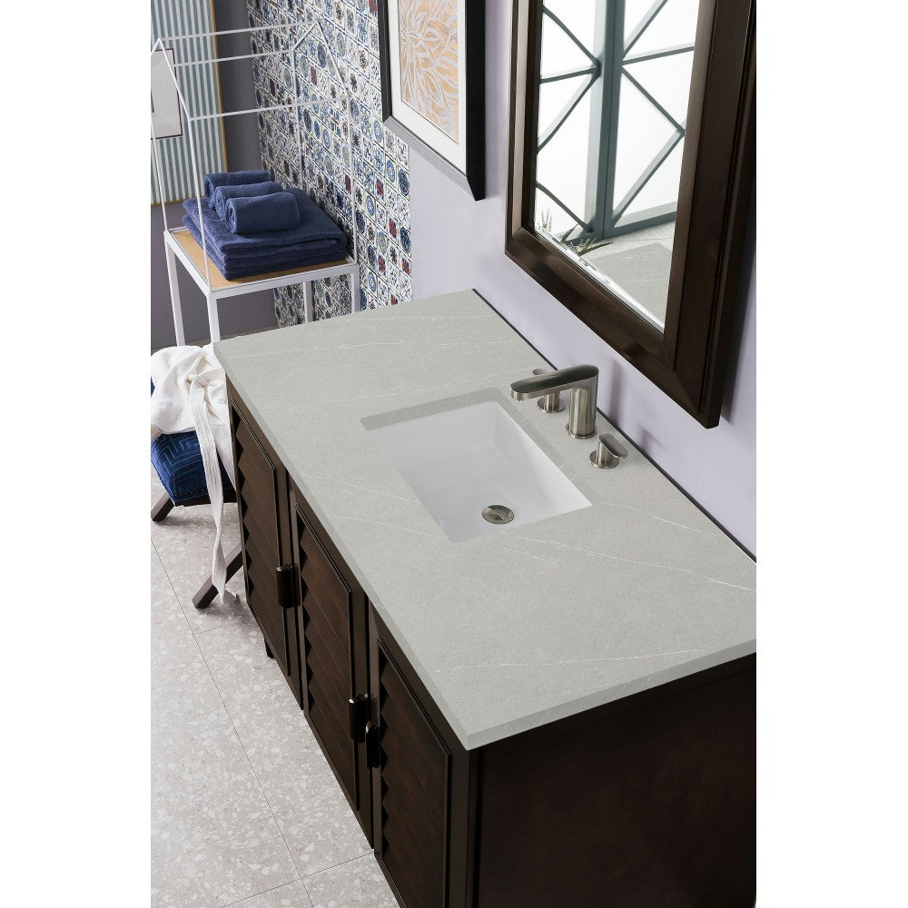 Portland 48" Single Vanity Burnished Mahogany w/ 3 CM Eternal Serena Quartz Top
