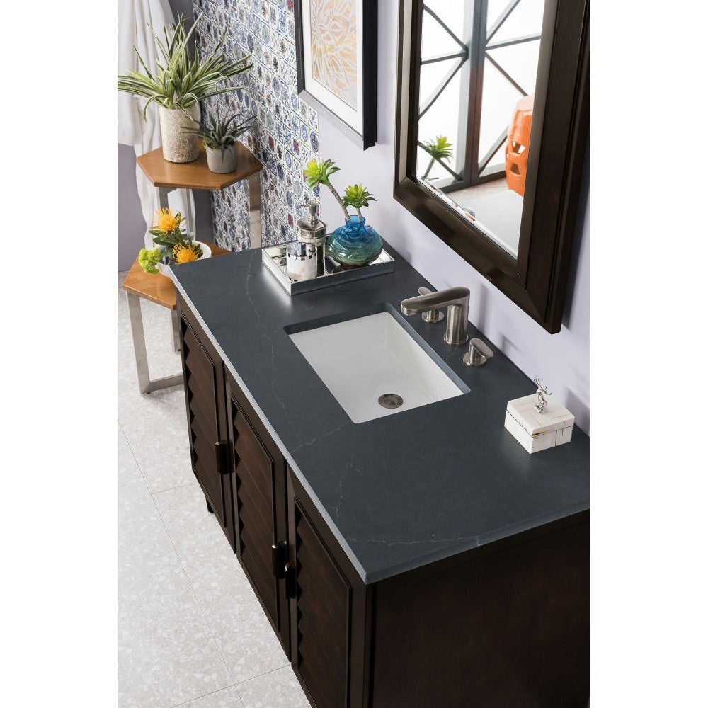 Portland 48" Single Vanity Mahogany w/3 CM Charcoal Soapstone Quartz Top