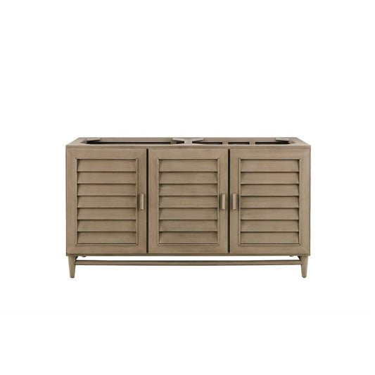 Portland 60" Double Vanity Whitewashed Walnut