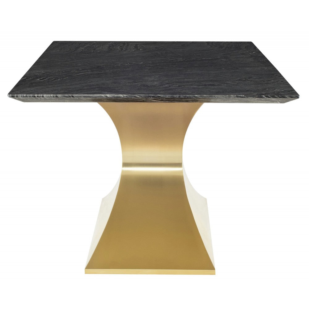 Praetorian Black Wood Vein Stone Dining Table, HGNA563