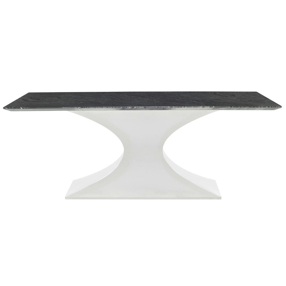 Praetorian Black Wood Vein Stone Dining Table, HGNA564