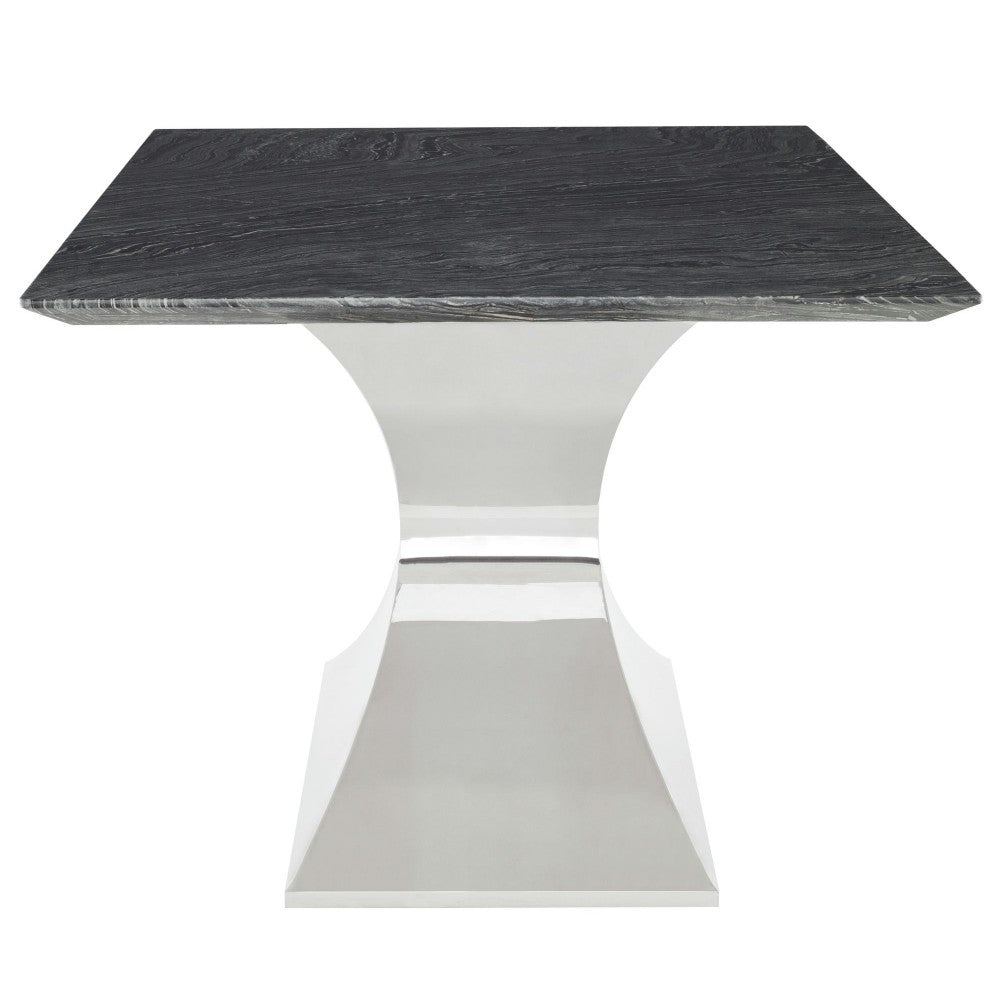 Praetorian Black Wood Vein Stone Dining Table, HGNA564