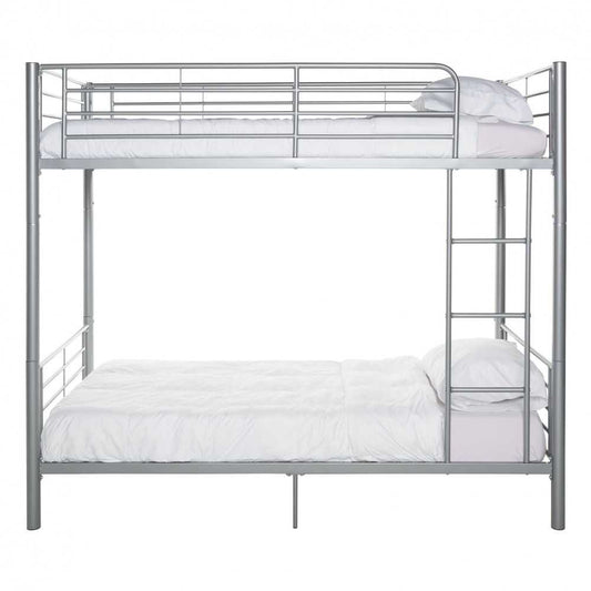 Premium Metal Twin over Twin Bunk Bed - Silver