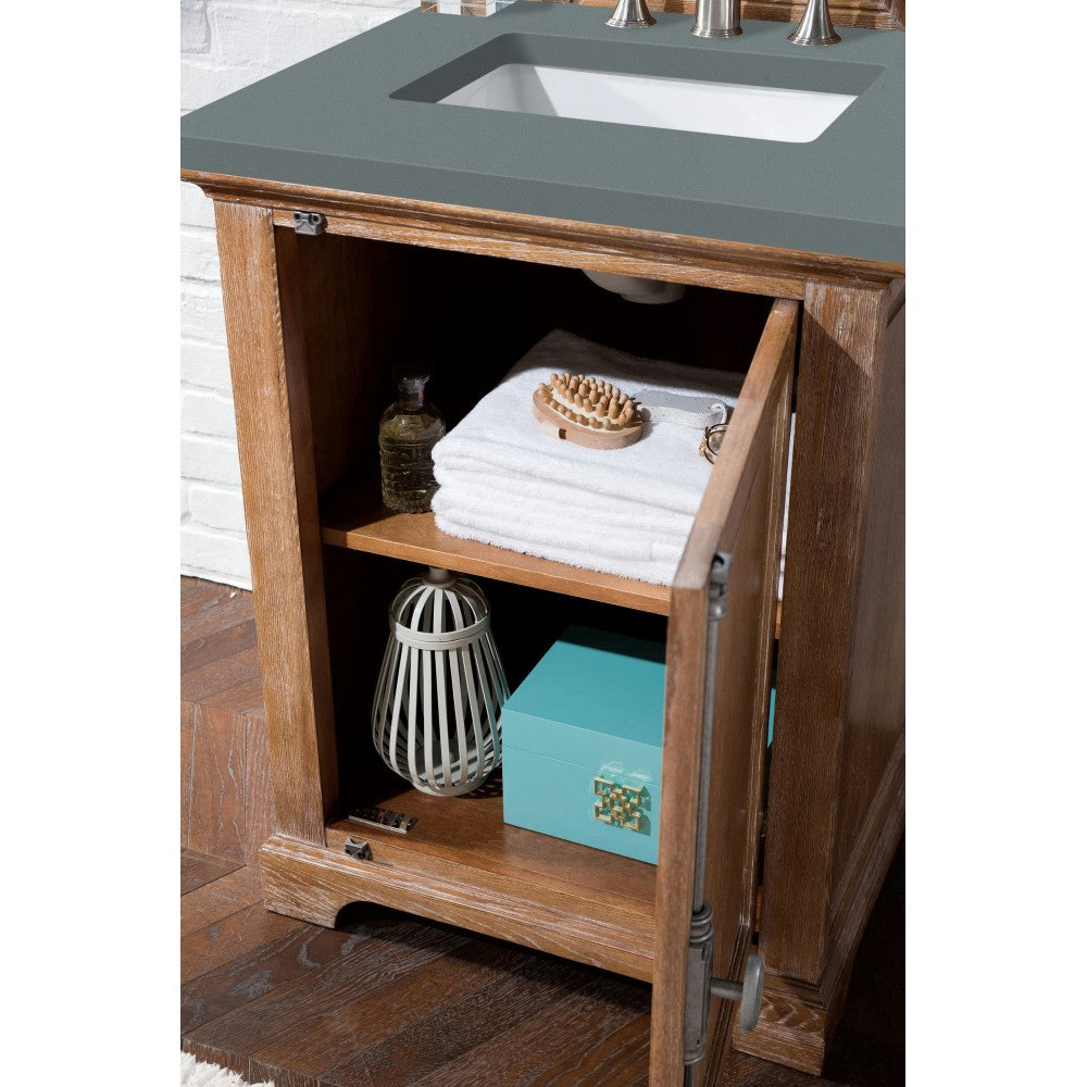 Providence 26" Single Vanity Cabinet, Driftwood, w/ 3 CM Cala Blue Quartz Top