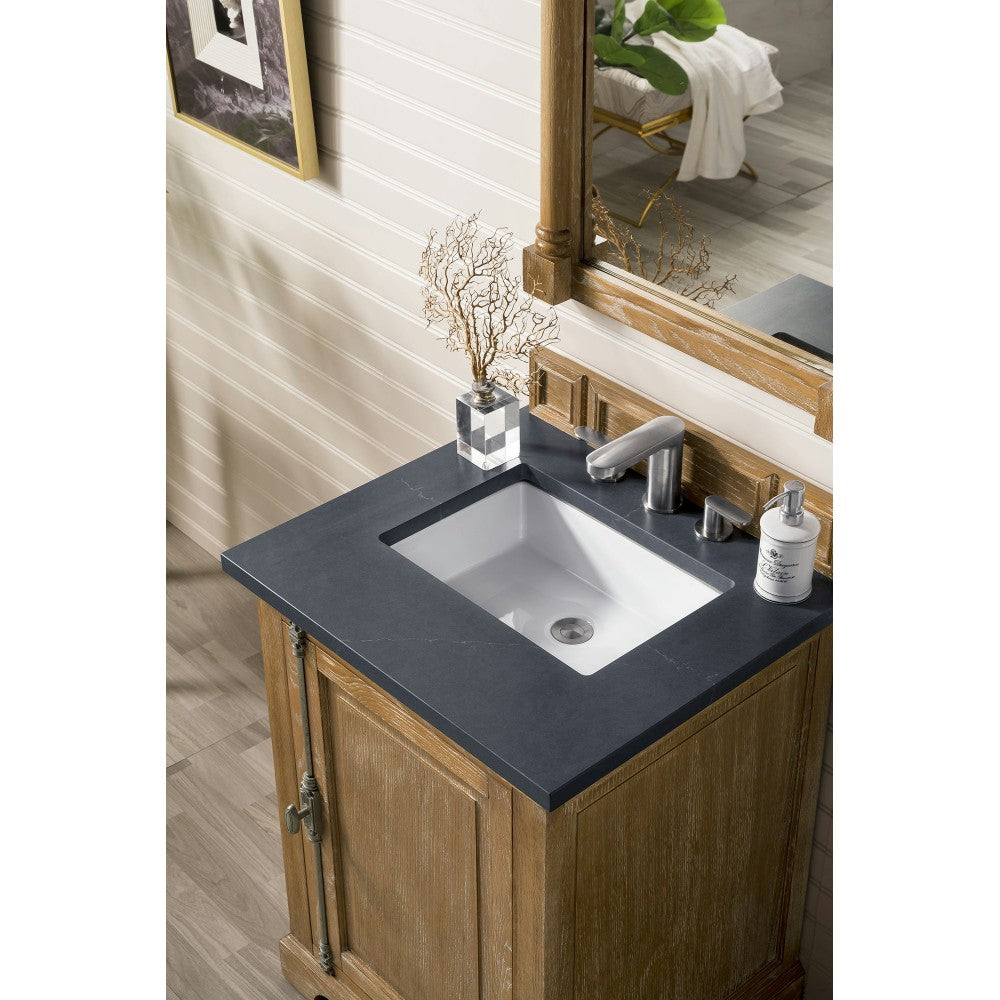 Providence 26" Single Vanity, Driftwood, w/ 3 CM Charcoal Soapstone Quartz Top