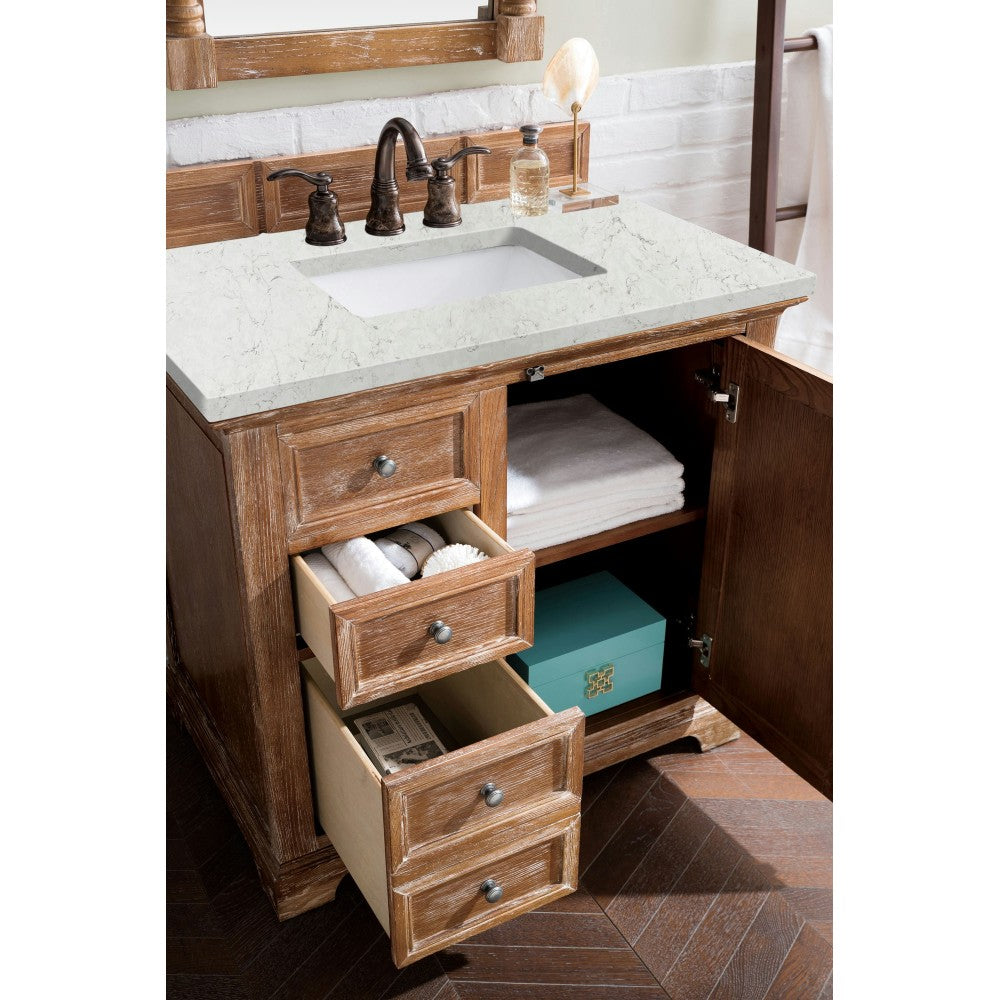 Providence 36" Single Vanity Driftwood w/ 3 CM Eternal Jasmine Pearl Quartz Top