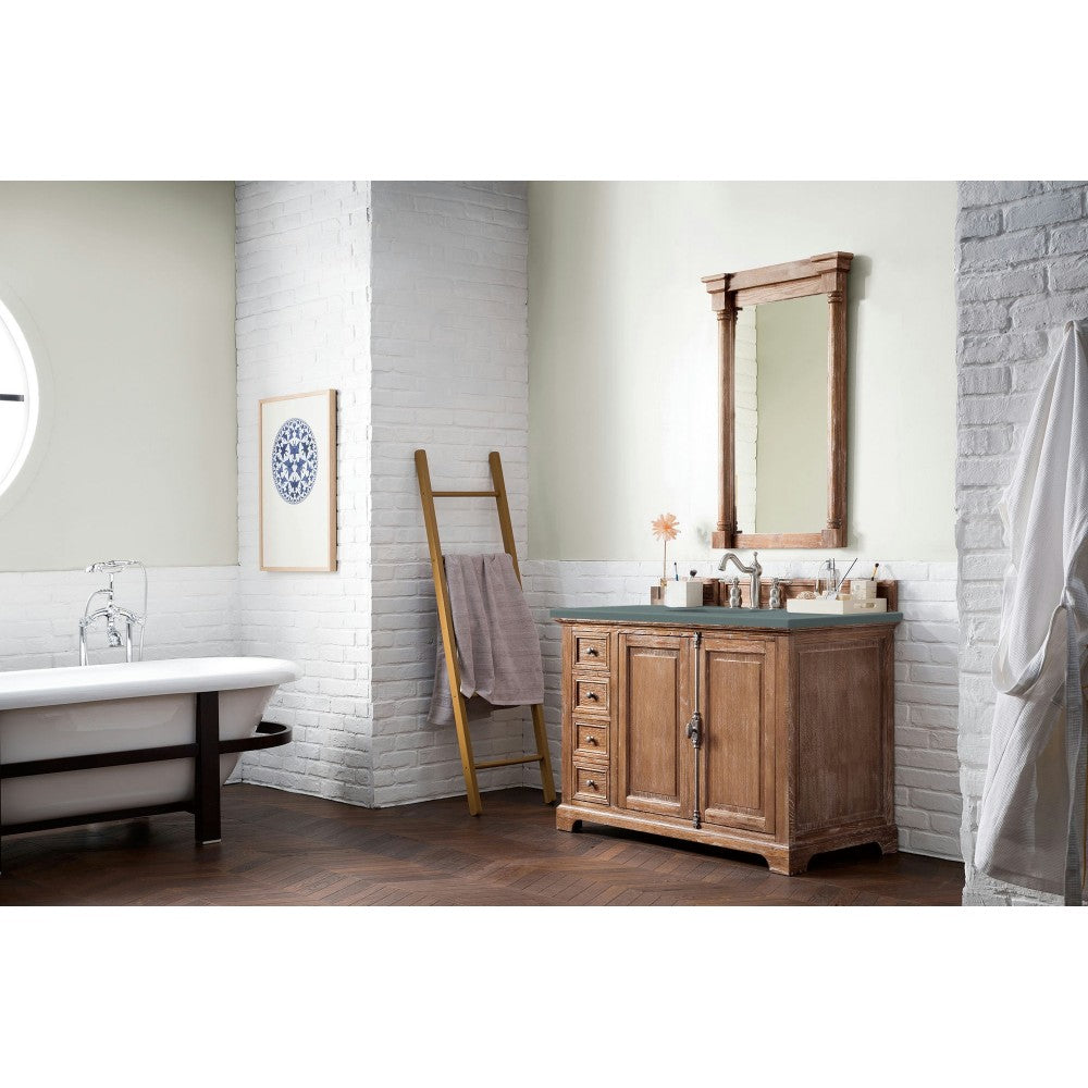 Providence 48" Single Vanity Cabinet, Driftwood, w/ 3 CM Cala Blue Quartz Top