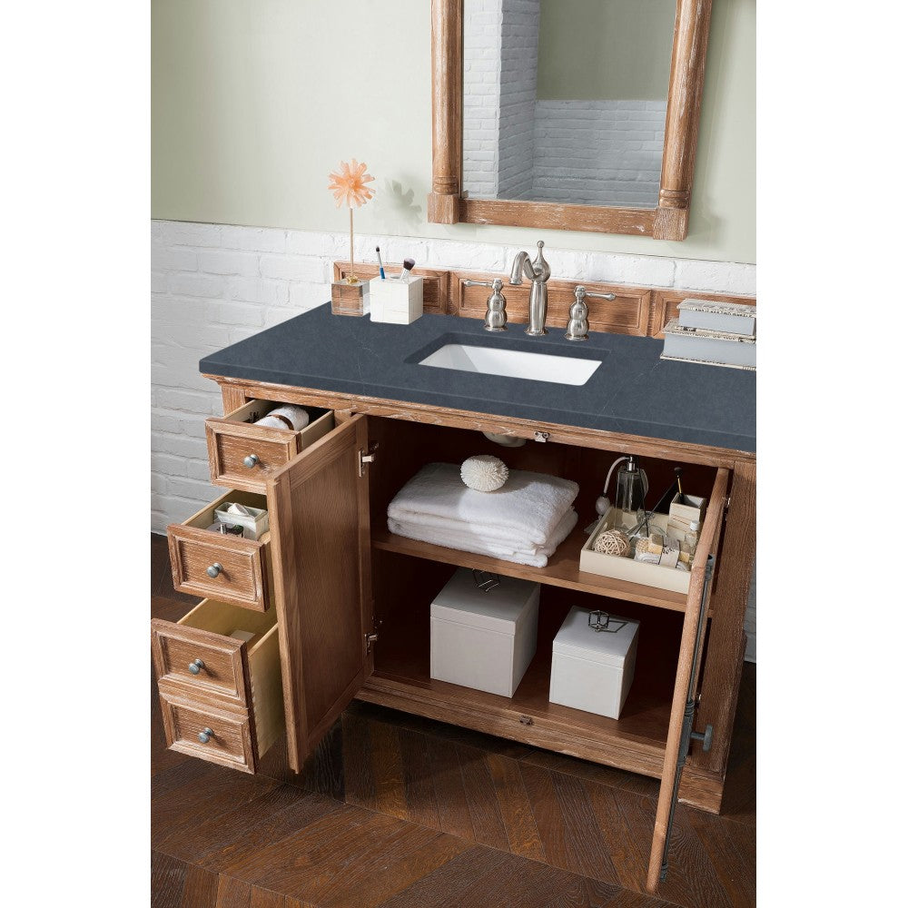 Providence 48" Single Vanity, Driftwood, w/ 3 CM Charcoal Soapstone Quartz Top