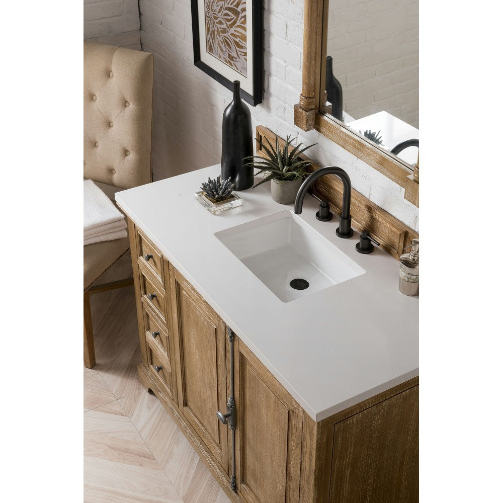 Providence 48" Single Vanity, Driftwood, w/ 3 CM Classic White Quartz Top