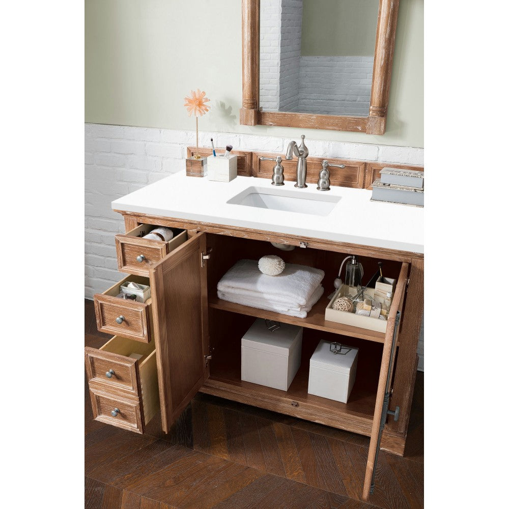 Providence 48" Single Vanity, Driftwood, w/ 3 CM Classic White Quartz Top