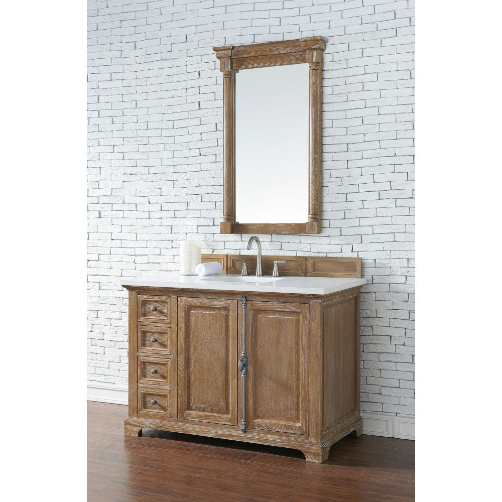 Providence 48" Single Vanity, Driftwood, w/ 3 CM Classic White Quartz Top