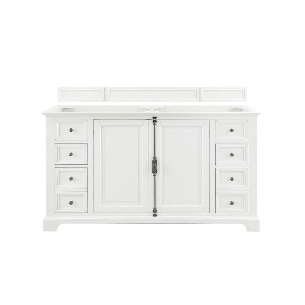 Providence 60" Double Vanity Cabinet, Bright White