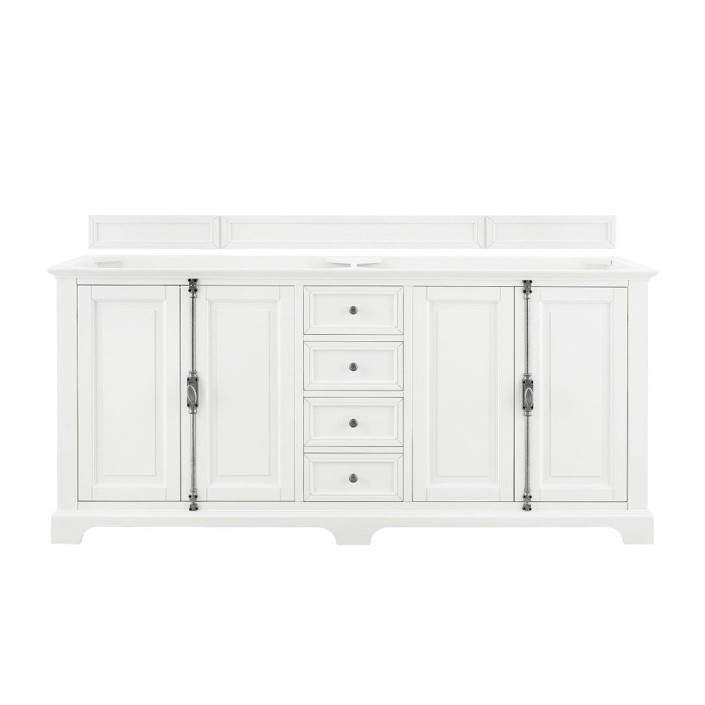 Providence 72" Double Vanity Cabinet, Bright White