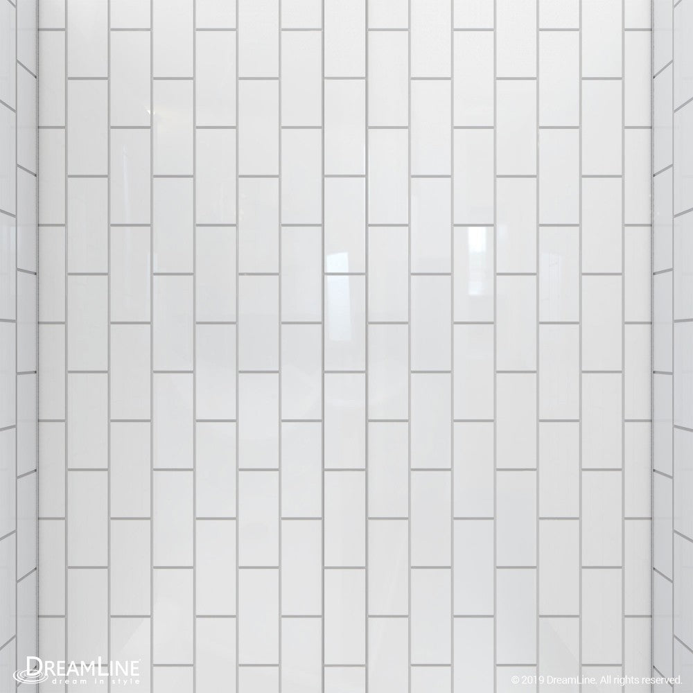 QWALL-VS 32-36 in. W x 41-1/2 in. D x 76 in. H Acrylic Backwall Kit in White
