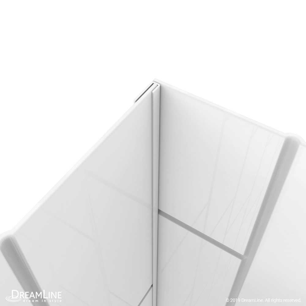 QWALL-VS 32-36 in. W x 41-1/2 in. D x 76 in. H Acrylic Backwall Kit in White
