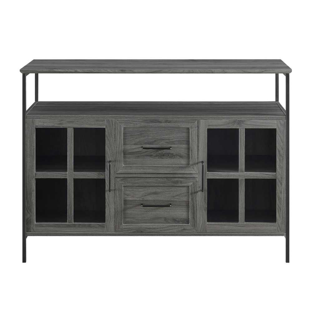 Radcliff 48" Industrial 3 Door Buffet - Slate Gray