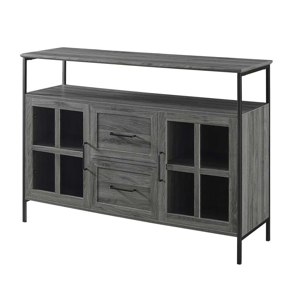 Radcliff 48" Industrial 3 Door Buffet - Slate Gray