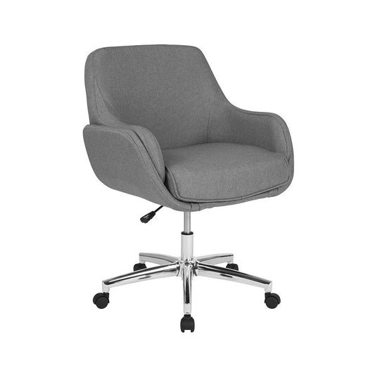 Rochelle Home and Office Upholstered Mid-Back Chair in Light Gray Fabric