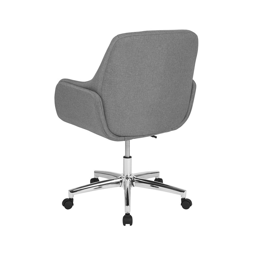 Rochelle Home and Office Upholstered Mid-Back Chair in Light Gray Fabric