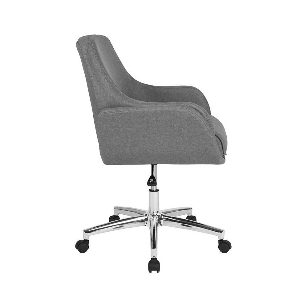 Rochelle Home and Office Upholstered Mid-Back Chair in Light Gray Fabric