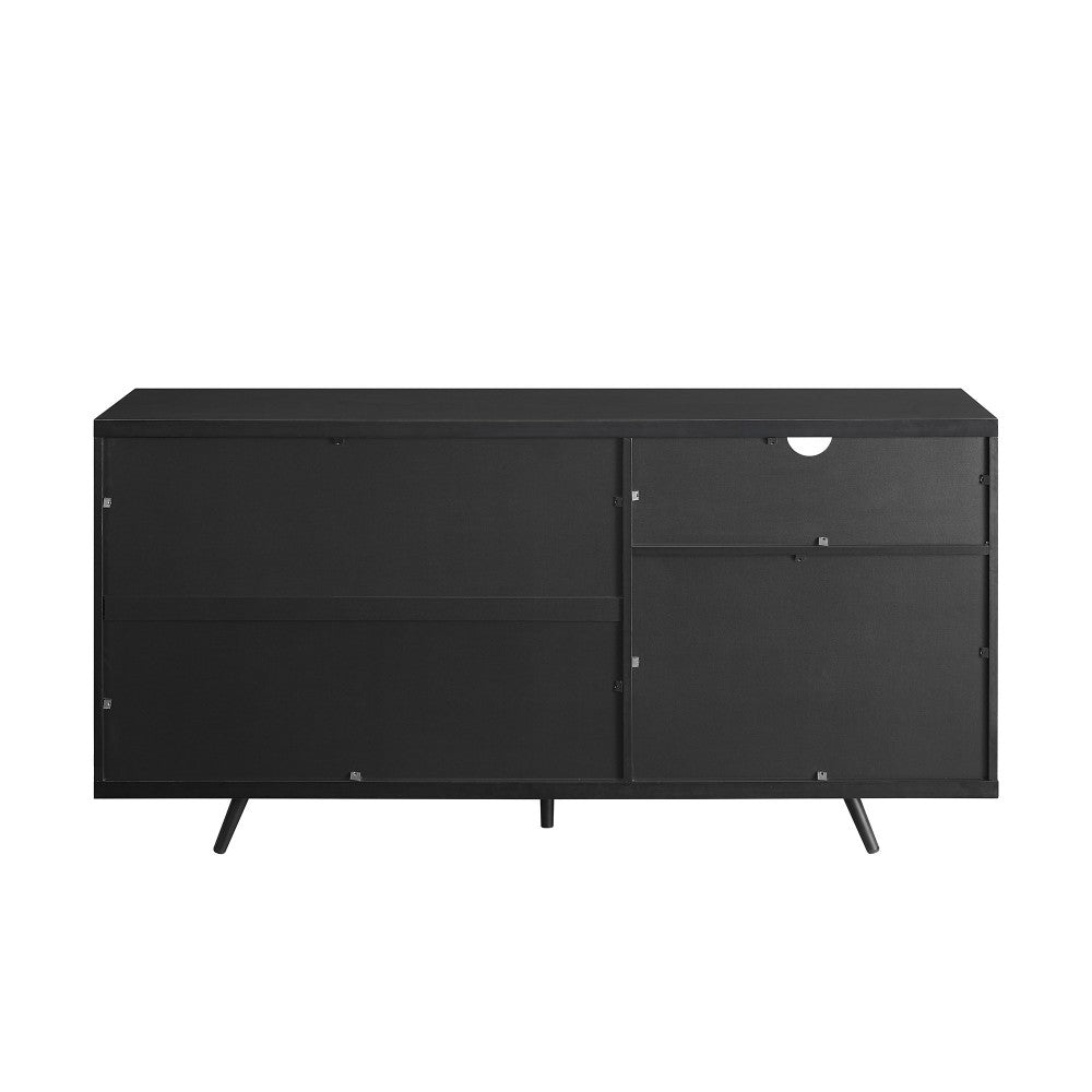 Rogan 60" 3 Door Sideboard - Solid Black/Dark Walnut