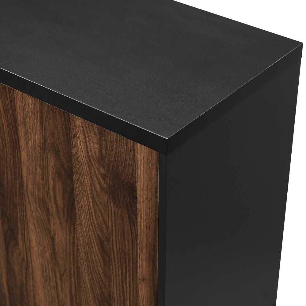 Rogan 60" 3 Door Sideboard - Solid Black/Dark Walnut