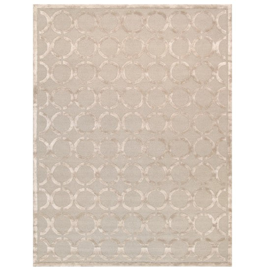 Pasargad Home Edgy Hand-Tufted Silk & Wool Beige Area Rug, 9'9"x13'9"